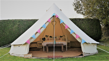 Bridal bell tents for weddings Cotswolds - Bridal Bell Suite